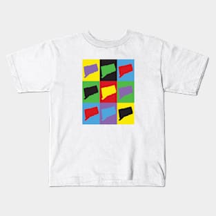 Connecticut Pop Art State Pattern Kids T-Shirt